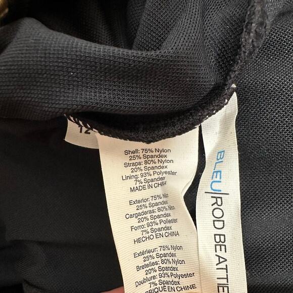 NEW Bleu Rod Beattie Lattice One Piece Swimsuit Women's Black Gold Size 12 - Picture 5 of 5